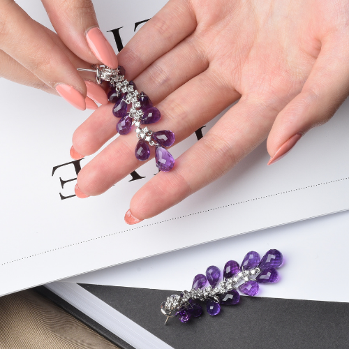 Briolette cut Amethyst Earrings