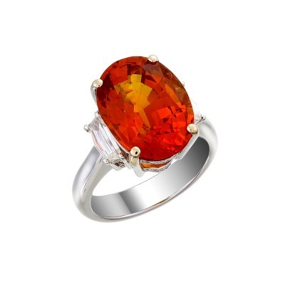 Yellow sapphire and Diamond Ring