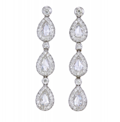 Rose Cut Diamond Earrings