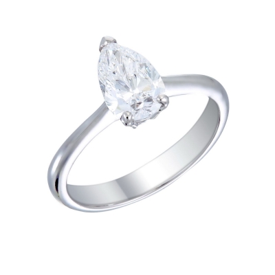Pear Shape Diamond Solitaire Ring