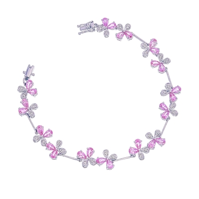 Pink Sapphire and Diamond Bracelet