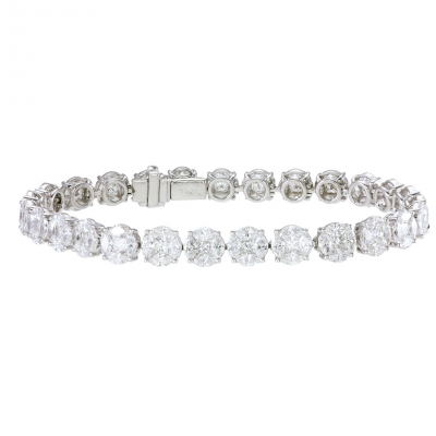 Round Illusion Diamond Tennis Bracelet