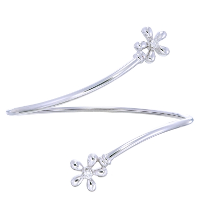 Flower Open Diamond Bangle