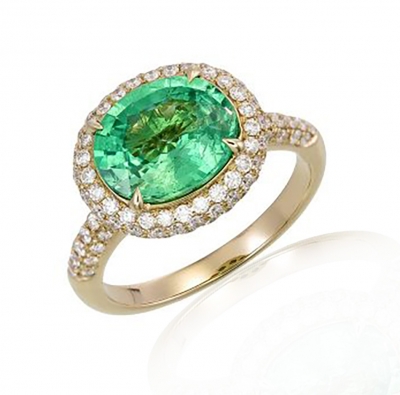 Tsavorite and Diamond Ring