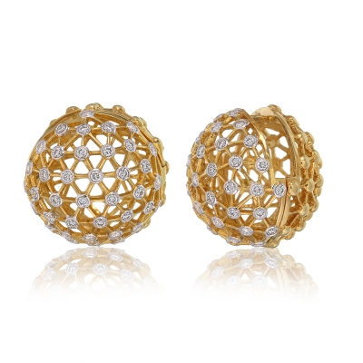 Diamond Ball Huggies Earrings