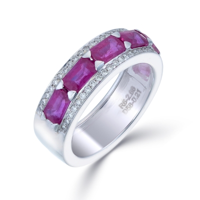 Ruby and Diamond Ring Band