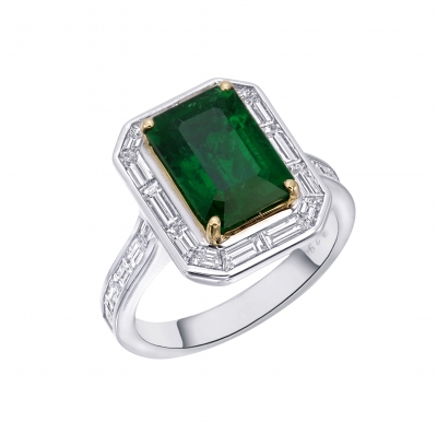 Emerald and Diamond Ring