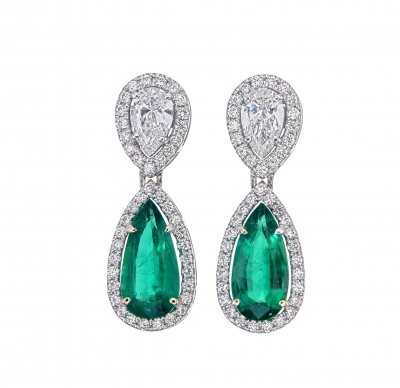 Emerald and Diamond Earrings