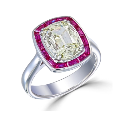 Old Cut Diamond and Ruby Ring