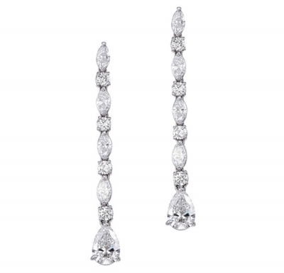 Pear Shape Diamond Drop Earrings