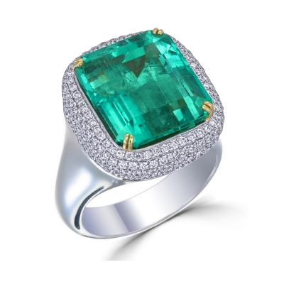 Emerald and Diamond Ring