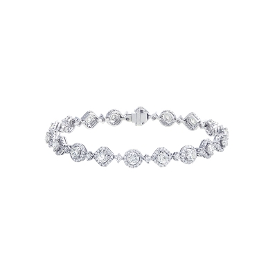 Round Halo Diamond Bracelet