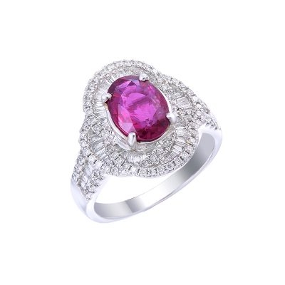 Ruby Ring with Diamond