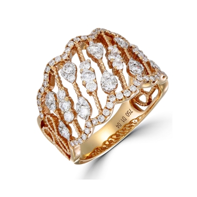 Diamond Rose Gold Lace Ring