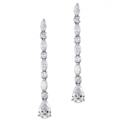 Pear Shape Diamond Drop Earrings