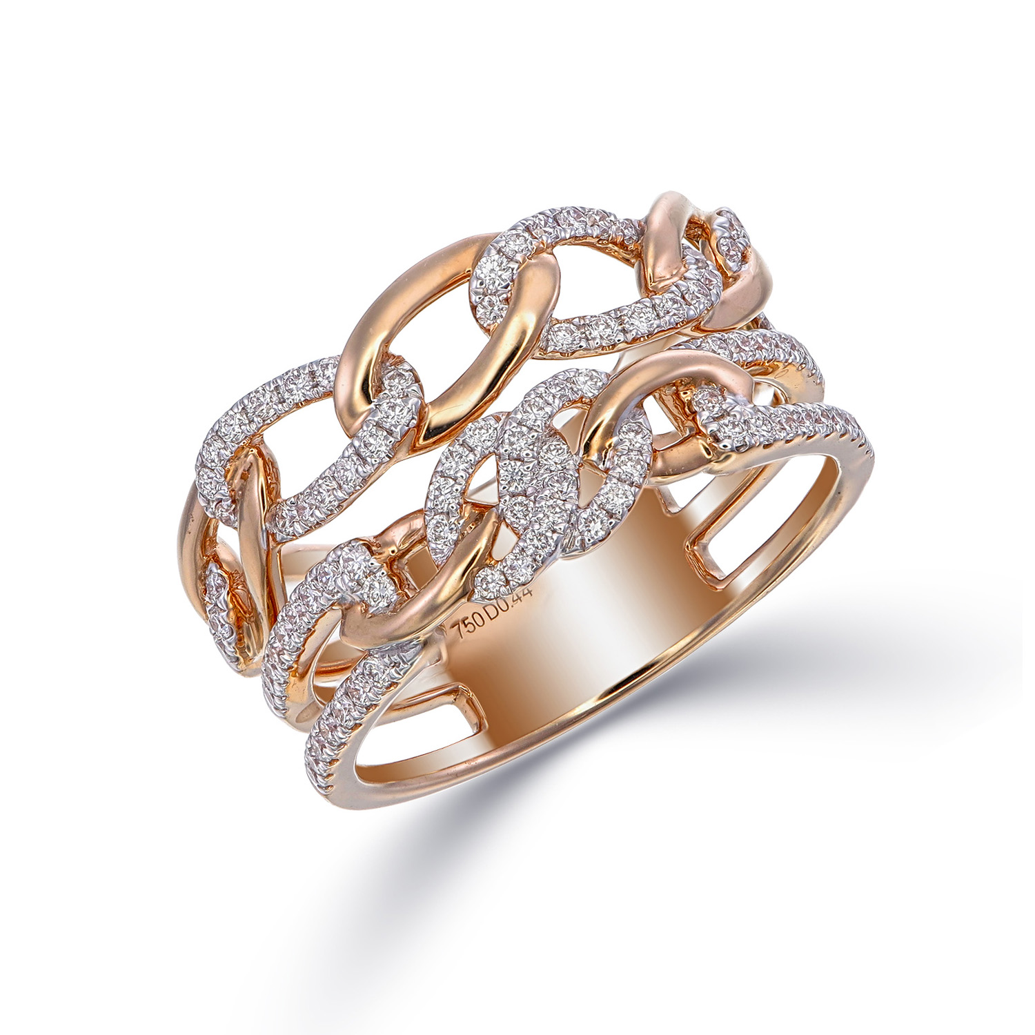 Chain Diamond Rose Gold Ring