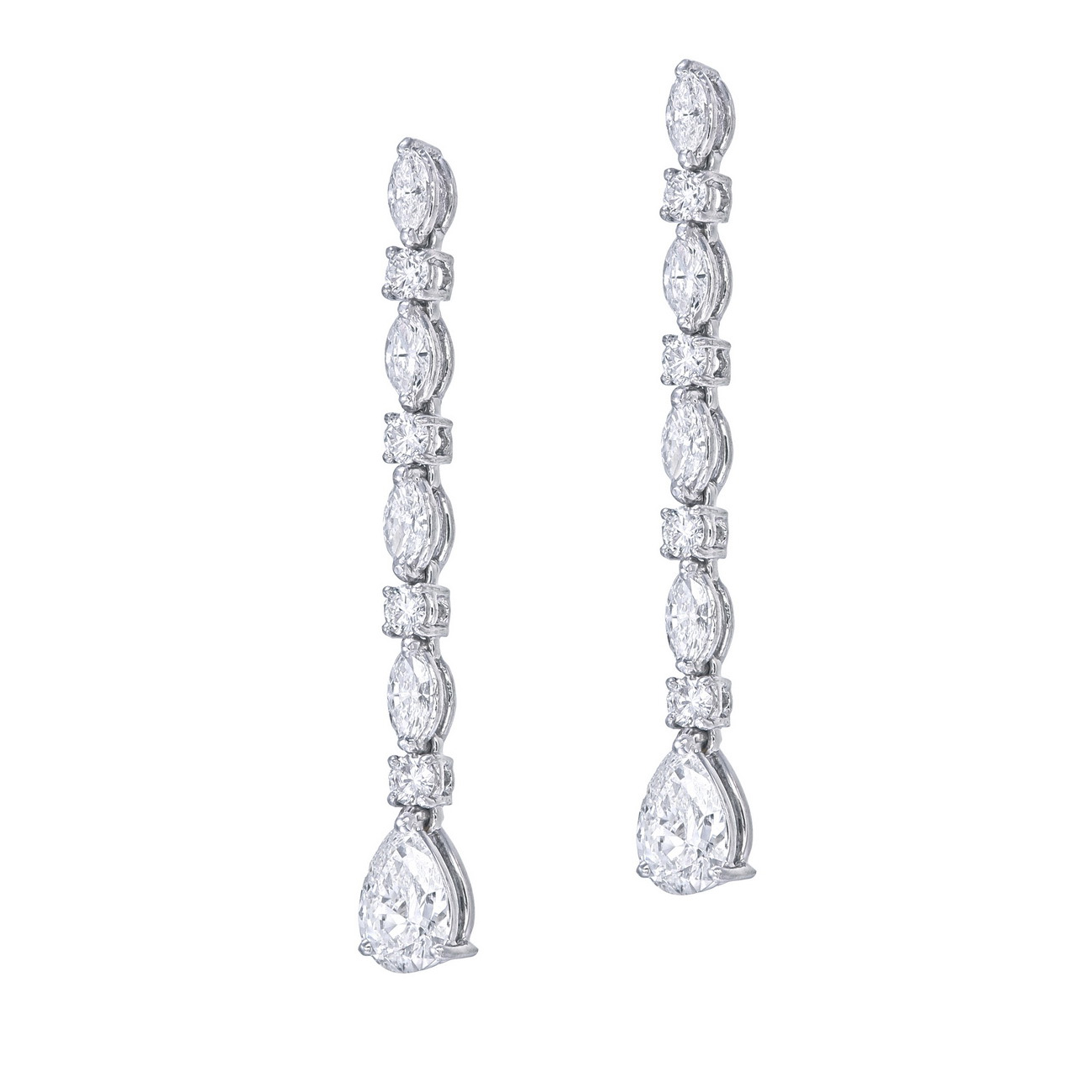 Pear Shape Diamond Drop Earrings